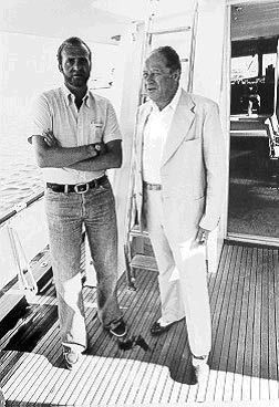 Bruno Kreisky und Juan Carlos I. in den 80er Jahren vor der Küste Mallorcas
